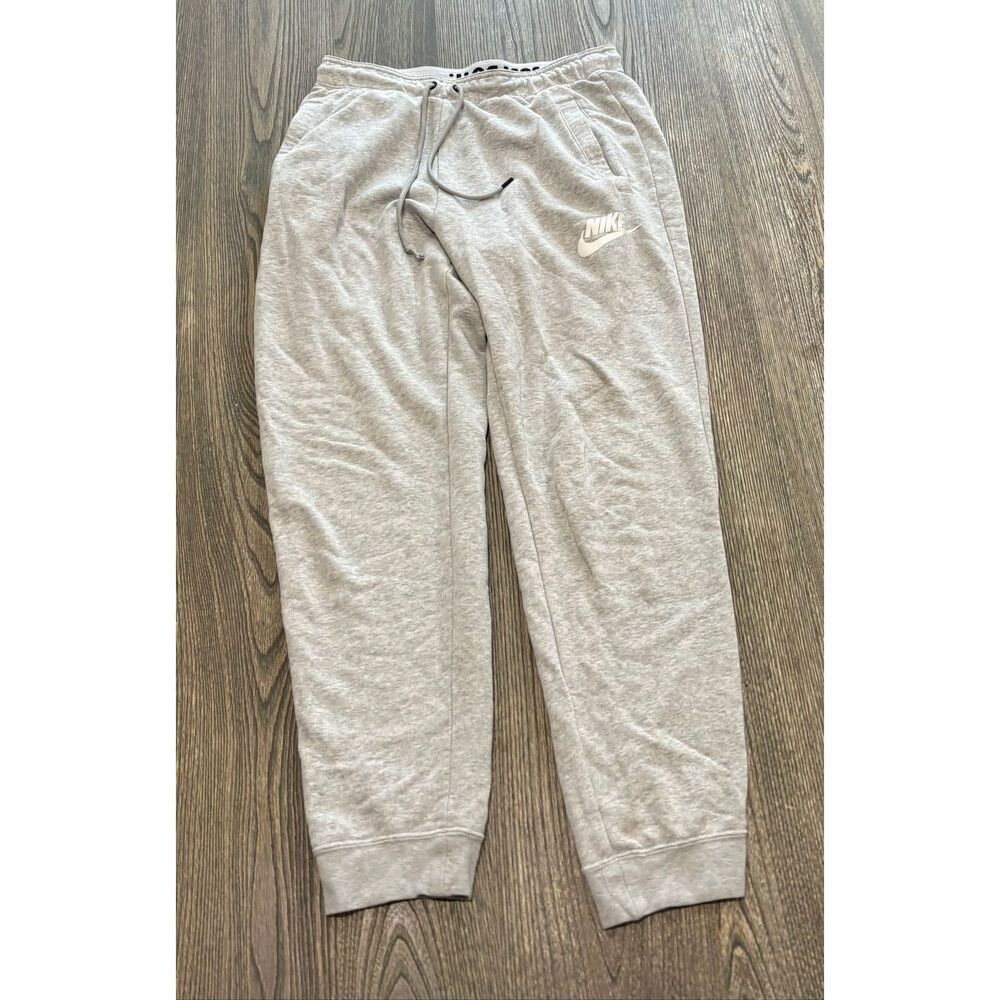 Nike Womens Jogger Sweat Pants Drawcord Elastic Waist Cotton Blend Gray Size M